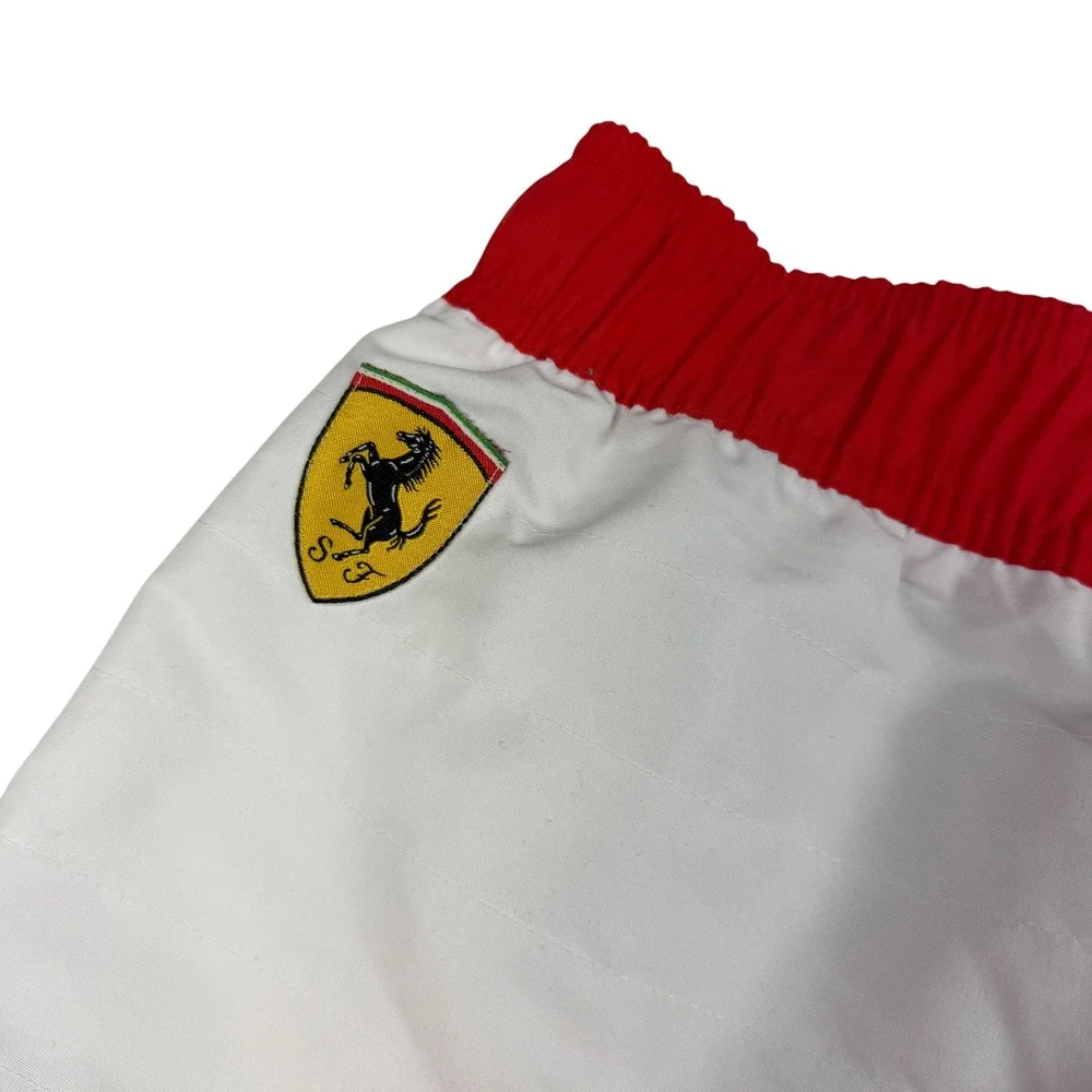 Puma Ferrari Mens Red Colorblock Swim Trunks XL Scuderia F1 Racing Shorts‎